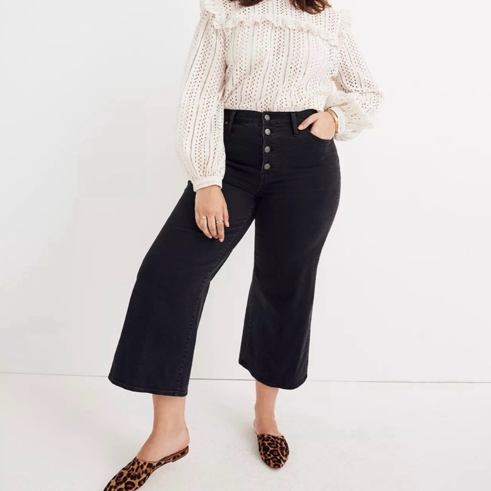 Madewell Wide Leg Crop Jeans in Lunar Wash | 29